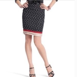 White House Black Market Polka Dot Tiered Skirt